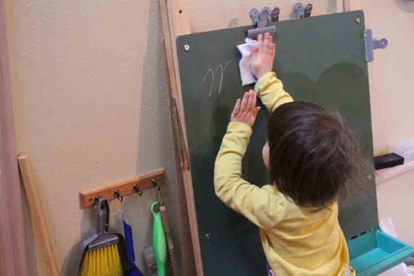 washing a chalkboard