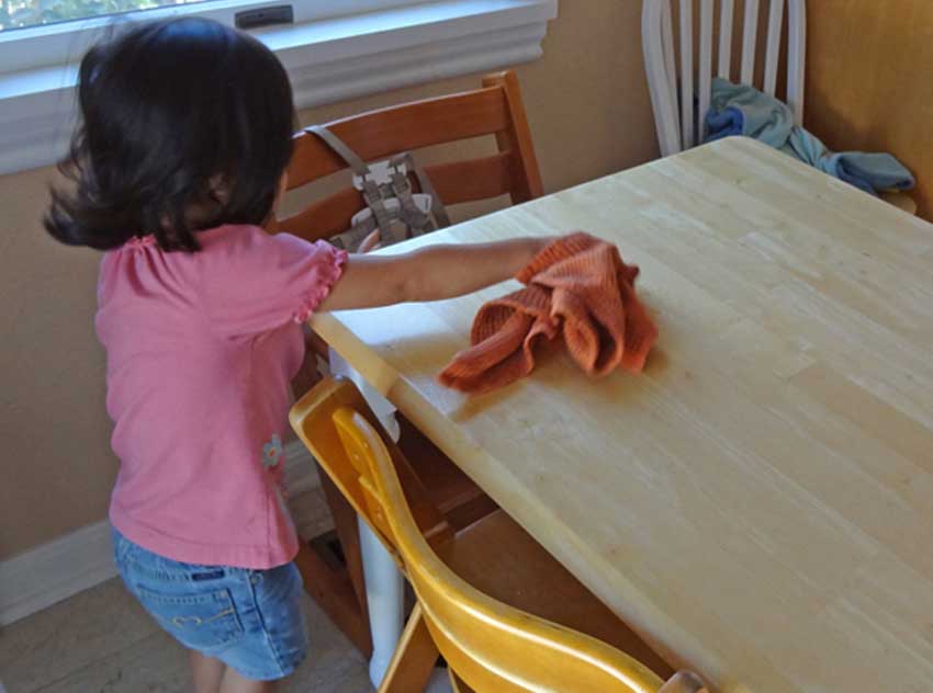 dusting-a-table