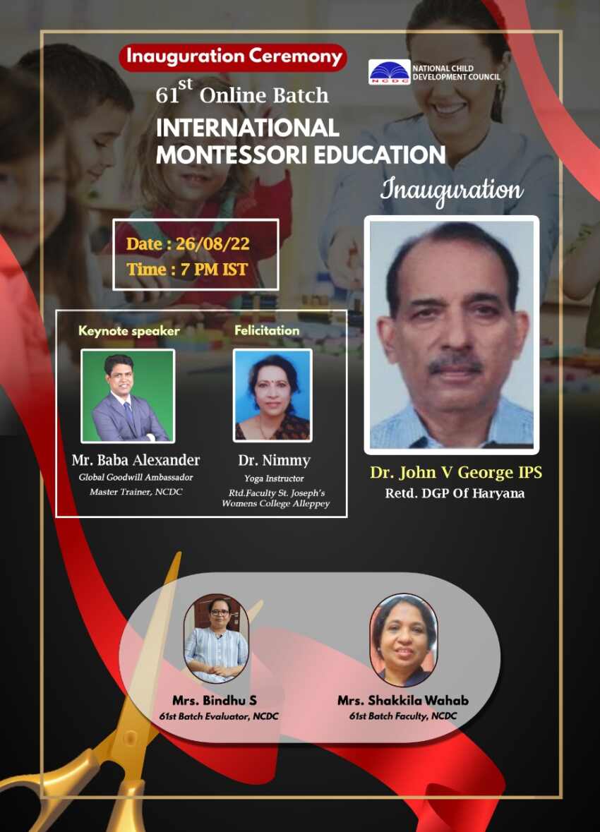 Inauguration of NCDC’s International Montessori Education 61’st Online Batch