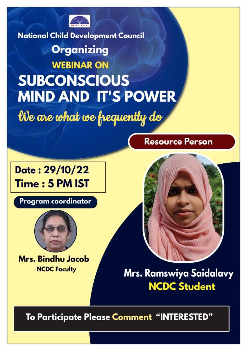 webinar on subconscious mind and it’s power