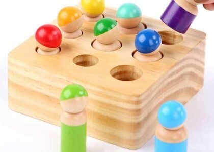 Amazon.com: Montessori Toys for Toddlers, Wooden Rainbow Peg Dolls ...
