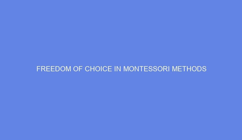 Freedom of Choice in Montessori Methods