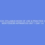 NCDC SYLLABUS BOOK OF USE & PRACTICE OF MONTESSORI APPARATUS Unit 1 Day 1-4
