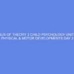 SYLLABUS OF THEORY 2 CHILD PSYCHOLOGY UNIT 2 PRE- PHYSICAL & MOTOR DEVELOPMENTS DAY 3