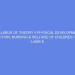 SYLLABUS OF THEORY 4 PHYSICAL DEVELOPMENT, NUTRITION, NURSING & WELFARE OF CHILDREN. Unit 7 LAWS & RIGHTS RELATED WITH CHILDREN & JOURNALISM DAY 15-16