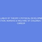 SYLLABUS OF THEORY 4 PHYSICAL DEVELOPMENT, NUTRITION, NURSING & WELFARE OF CHILDREN. Unit 8 CAREER & PERSONALITY DEVELOPMENT DAY 17-29