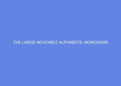 The Large Moveable Alphabets Monessori