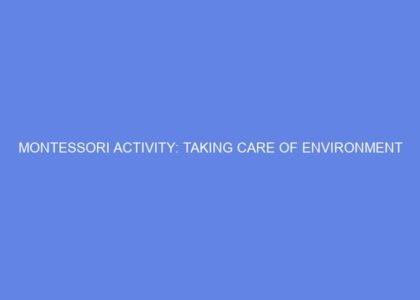 Montessori activity: taking care of environment