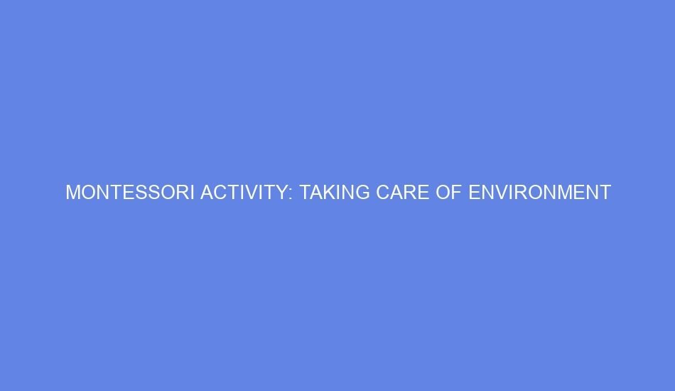 Montessori activity: taking care of environment