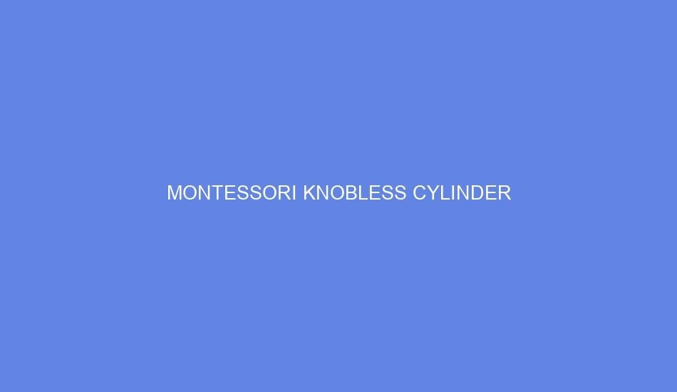 Montessori knobless cylinder