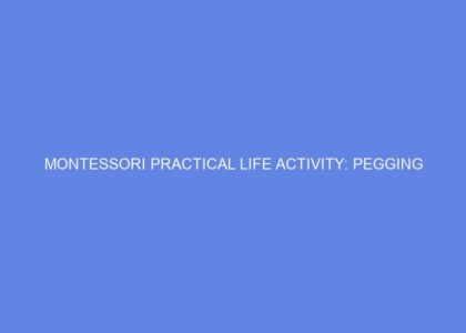 Montessori practical life activity: pegging