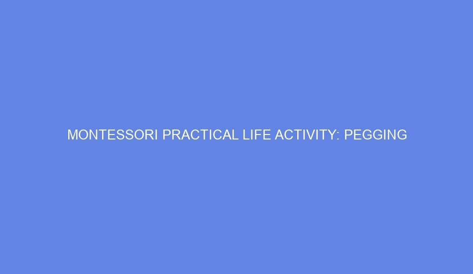 Montessori practical life activity: pegging