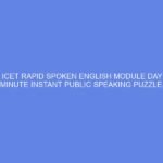 NCDC & ICET Rapid Spoken English Module Day 34: One Minute Instant Public Speaking Puzzle.