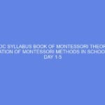 NCDC SYLLABUS BOOK OF MONTESSORI THEORY 3 APPLICATION OF MONTESSORI METHODS IN SCHOOL LEVEL Day 1-5