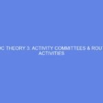 NCDC THEORY 3: ACTIVITY COMMITTEES & ROUTINE ACTIVITIES