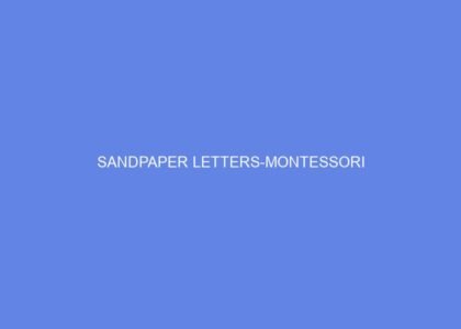 Sandpaper letters montessori