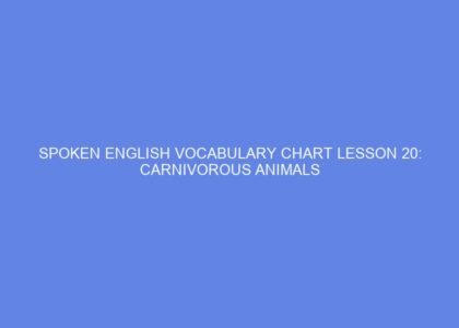 Spoken english vocabulary chart lesson 20: carnivorous animals