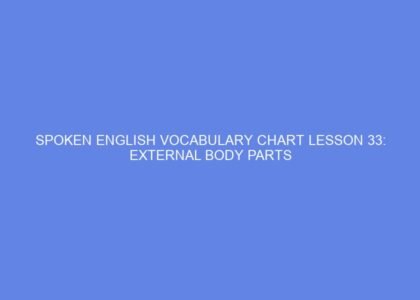Spoken english vocabulary chart lesson 33: external body parts