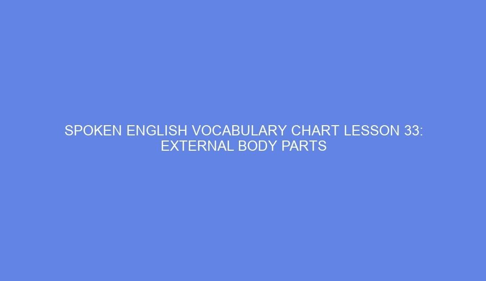 Spoken english vocabulary chart lesson 33: external body parts