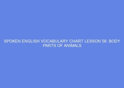 Spoken english vocabulary chart lesson 56: body parts of animals