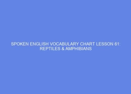 Spoken english vocabulary chart lesson 61: reptiles & amphibians