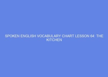 Spoken english vocabulary chart lesson 64: the kitchen