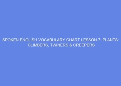 Spoken english vocabulary chart lesson 7: plants: climbers, twiners & creepers