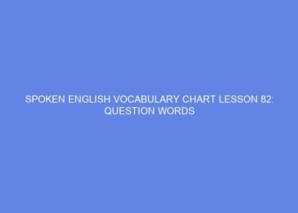 Spoken english vocabulary chart lesson 82: question words