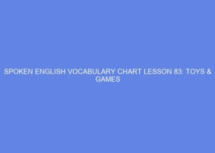 Spoken english vocabulary chart lesson 83: toys & games