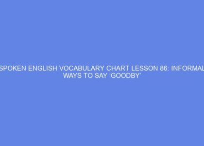 Spoken english vocabulary chart lesson 86: informal ways to say ‘goodby’