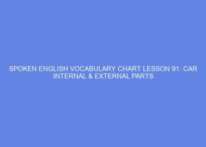 Spoken english vocabulary chart lesson 91: car internal & external parts