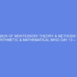 SYLLABUS OF MONTESSORI THEORY & METHODS UNIT 5 ARITHMETIC & MATHEMATICAL MIND DAY 13 – 14