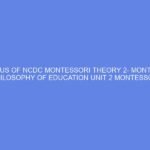 SYLLABUS OF NCDC MONTESSORI THEORY 2- MONTESSORI PHILOSOPHY OF EDUCATION Unit 2 MONTESSORI PHILOSOPHY: DAY 3-4