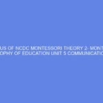 SYLLABUS OF NCDC MONTESSORI THEORY 2- MONTESSORI PHILOSOPHY OF EDUCATION Unit 5 COMMUNICATION WITH CHILDREN: DAY 9-11