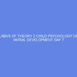 SYLLABUS OF THEORY 2 CHILD PSYCHOLOGY UNIT 6 MORAL DEVELOPMENT DAY 7