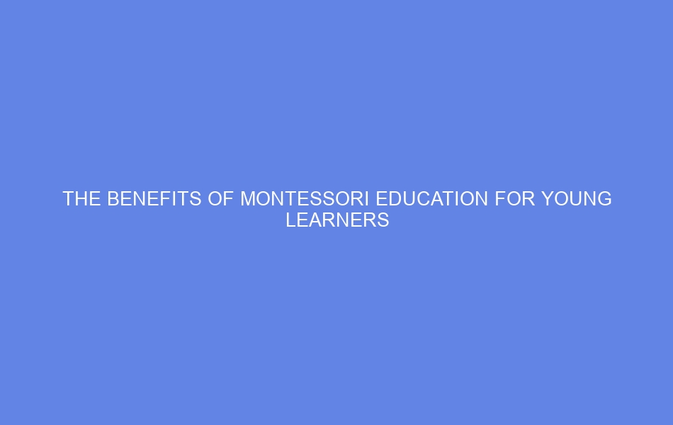 The Benefits Of Montessori Education For Young Learners | National ...