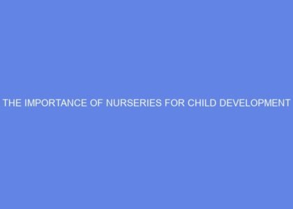 The importance of nurseries for child development