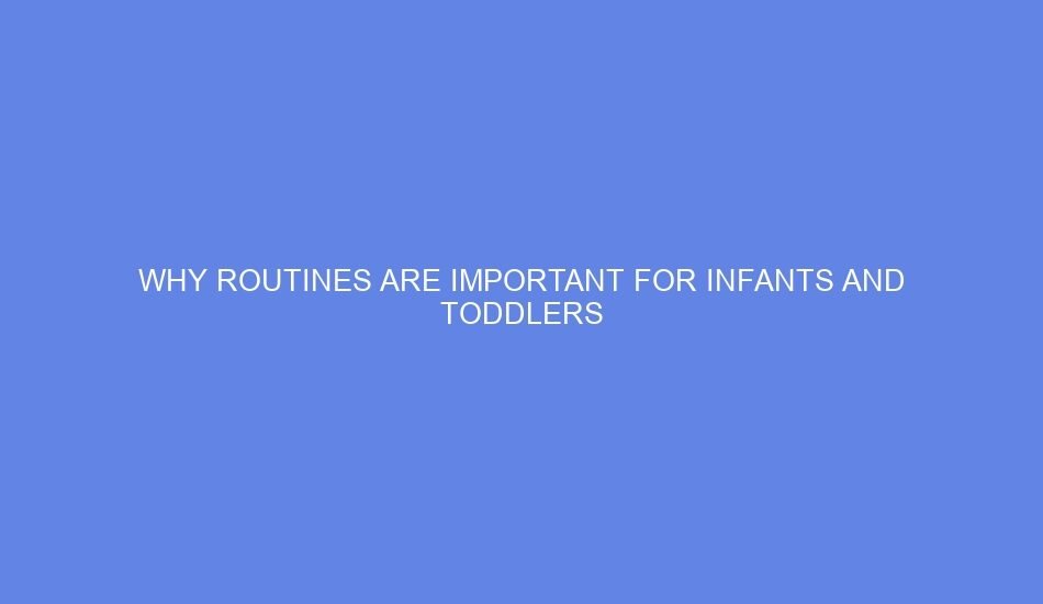 Why routines are important for infants and toddlers