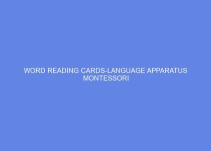 Word reading cards language apparatus montessori